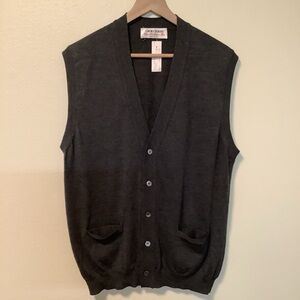 Gran Sasso Lana cashmere NWT gray button front mens med classic old‎ money vest